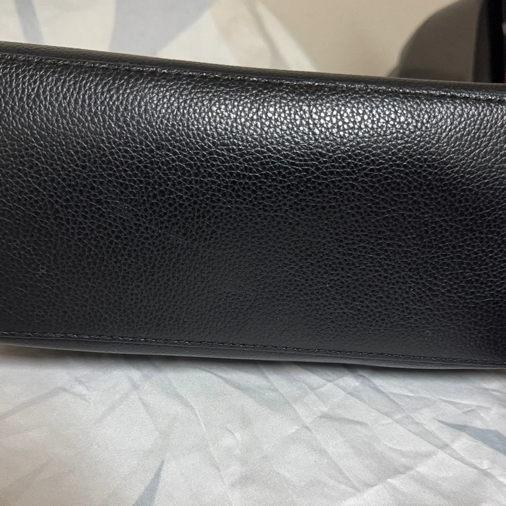 kate spade Black Leather Tote with Pale Pink Interior